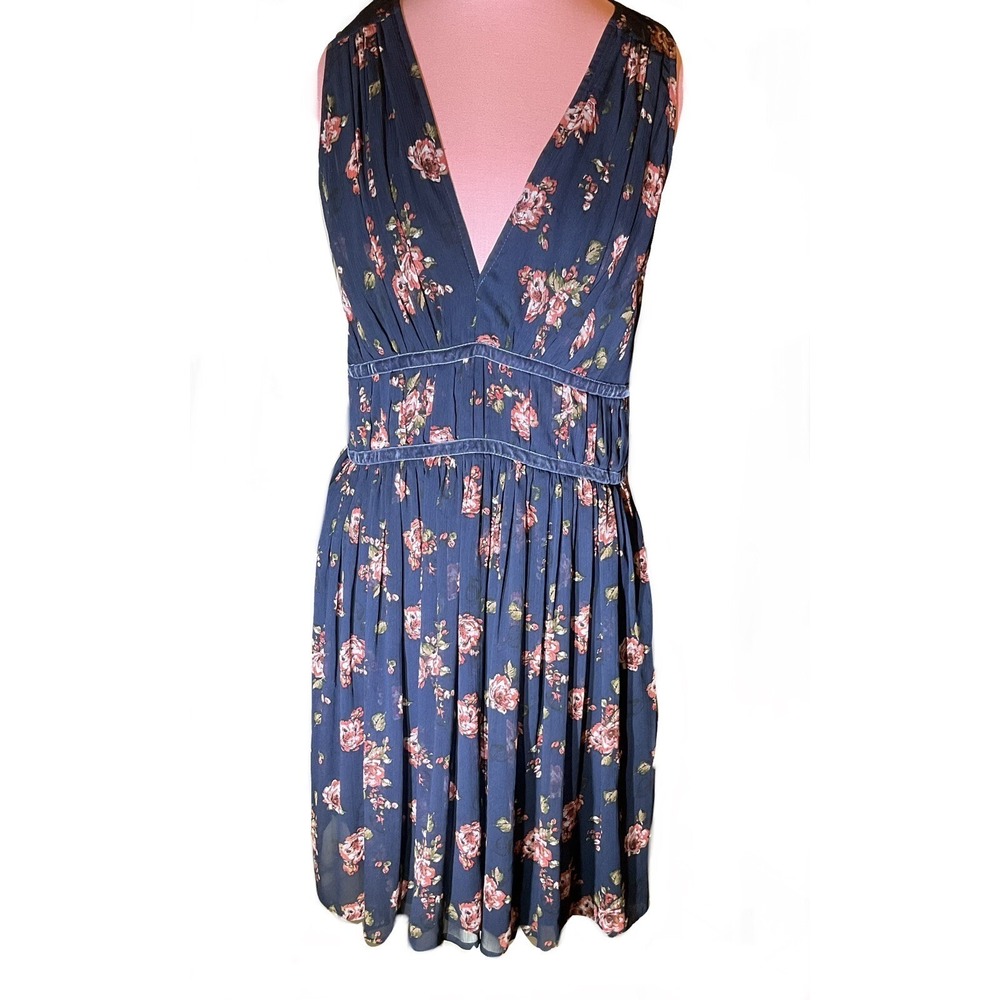 Abercrombie & Fitch Women's Boho V-Neck Chiffon Fit & Flare Dress Sz M
